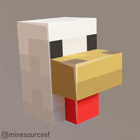 3D model of chicken head : Minecraft