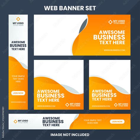 Modern Web Banner Ad Set Template Premium Vector Stock Vector Adobe Stock