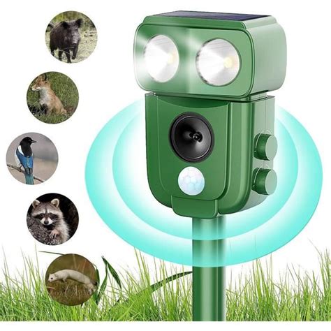 Répulsif pour chats répulsif à ultrasons à énergie solaire IP66