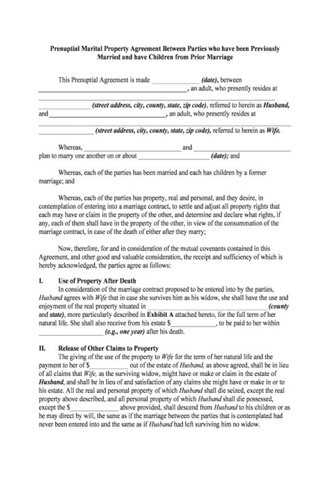 Sample California Prenup Agreement Template Pdf Word Off