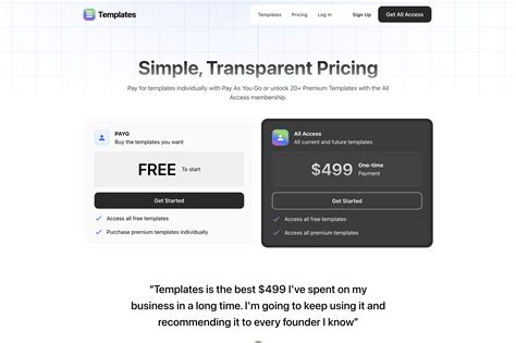 Webflow Showcased Modern 2 Card Pricing Table Lifetime