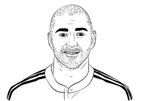 Coloriage Karim Benzema Joue au Football télécharger et imprimer