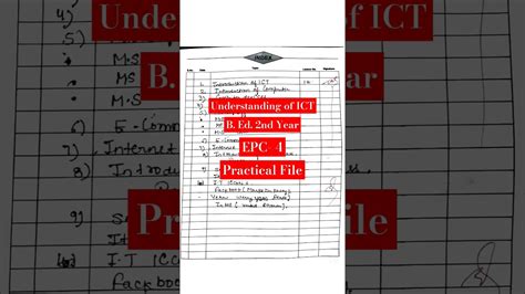 Understanding Of Ict B Ed Nd Year Epc Ccsu Practical File