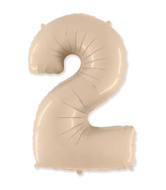 Palloncino Mylar Numero 2 Crema 40 Inch 101 Cm Idea Palloncini