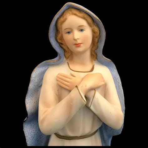 Mid Century Blessed Virgin Mary Statue Ruby Lane