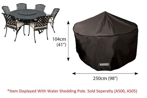 Bosmere Protector 6000 68 Seat Circular Patio Set Cover Storm Black — Carpenders Park Garden