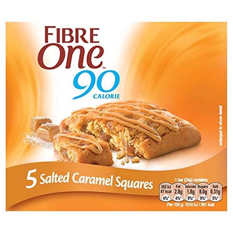 Fibre One 90 Calorie Salted Caramel High Fibre Squares 24 G Pack Of 25