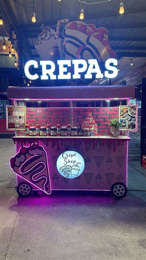 Crepe Shop In 2024 Food Cart Design Crepes Waffle Shop