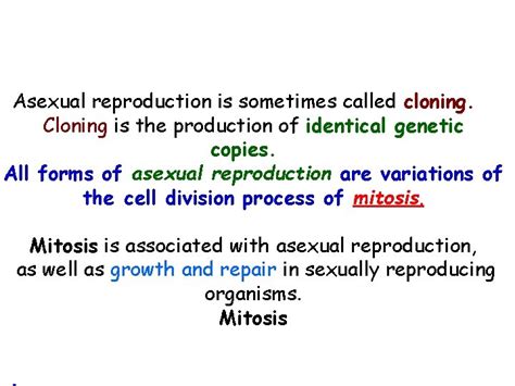 Asexual Reproduction Asexual Reproduction Is A Method Of