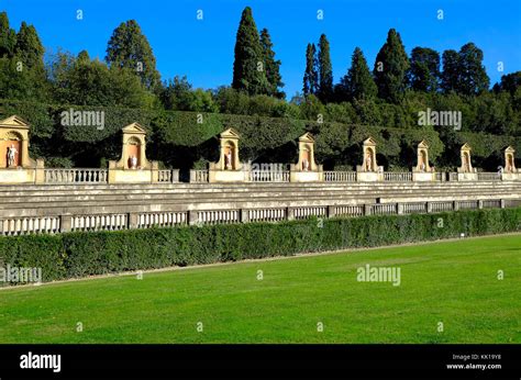 Statues In The Boboli Gardens Palazzo Pitti Palace Florence Italy