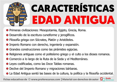 Caracter Sticas De La Edad Antigua