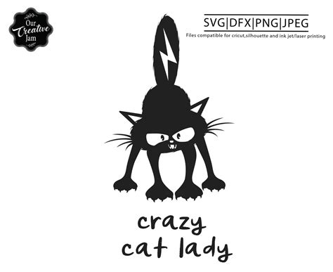 Crazy cat lady svg cat lover svg black cat svg funny cat | Etsy