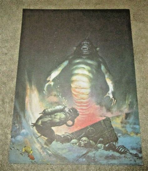 Original 1980 Frank Frazetta Fantasy Art Poster Print Sea Monster