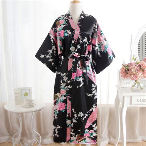 Buy Women Sexy Print Blossom Kimono Dressing Gown Bath Robe Lingerie