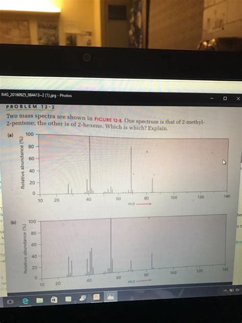 Solved Two Mass Spectra Are Shown In Figure One Chegg