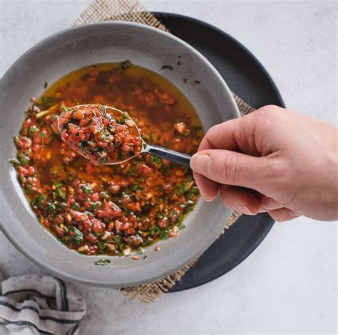 Red Chimichurri Sauce Recipe Chimichurri Rojo Feasting Not Fasting