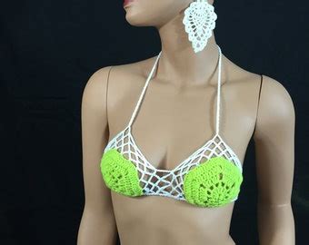 Cropped Crochet Bikini Top Hobo Festival Etsy