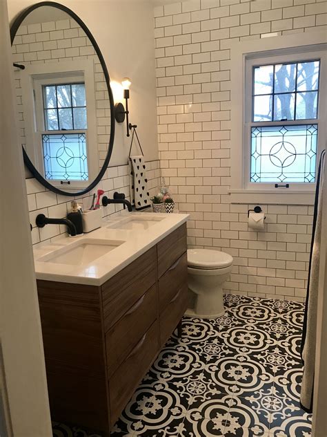 Lowes Cementina Black And White Floor Black And White Bathroom