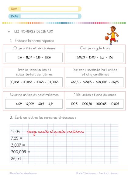 Exercice De Math Cm1 à Imprimer Exercices De Maths Cm1 Pdf