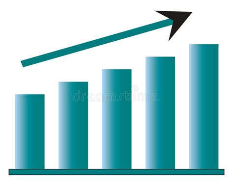 A Graphic Bar Chart And Arrow Representing Upward Growth Vector Color Drawing Or Illustration