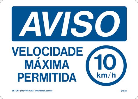 Placa Aviso Velocidade M Xima Permitida Km H