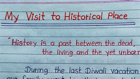 My Visit To Historical Place English Essay Writing My Visit To