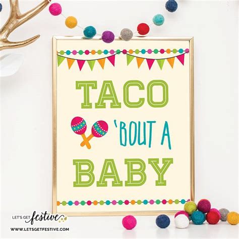 Taco Bout A Baby Sign Baby Shower Fiesta Etsy Baby Signs Taco Baby