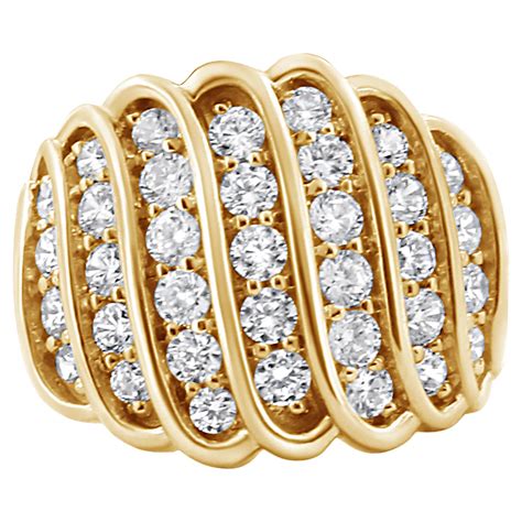 Multi Row Diamond Gold Band Ring At 1stDibs Multi Row Band Rings