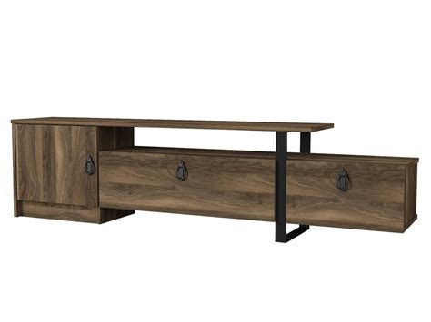 Mesa De Tv Kailua 1488 Nogal Negro 180x32x46cm Leroy Merlin