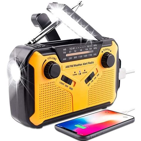 Radio D Urgence Manivelle Solaire Usb Radio Manivelle