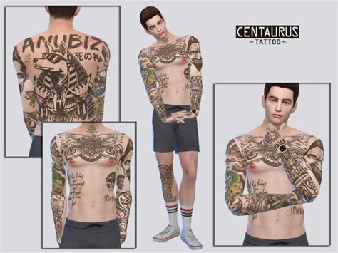 Centaurus Tattoo McLayneSims Mick Sims 4 Tattoos Tumblr Sims 4