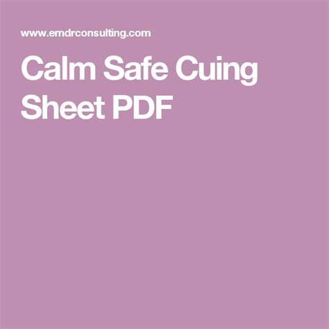 Calm Safe Cuing Sheet Pdf Calm Emdr Safe