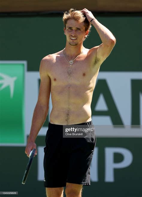 Alexander Zverev Of Germany During A Practice Session On Day 2 Of The