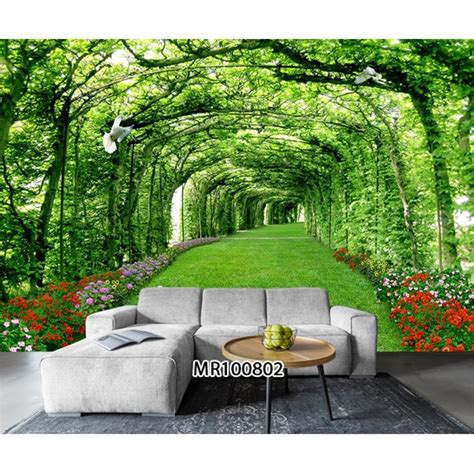 Jual Photowall Mural Dinding Motif Pemandangan Alam Hutan Hijau D