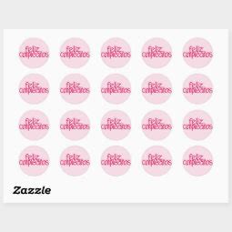 Feliz Cumpleaños hot pink Sticker Zazzle