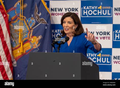 NEW YORK NEW YORK NOVEMBER 03 New York Governor Kathy Hochul Speaks