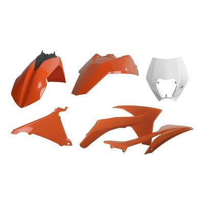 Kit Plastique Complet Acerbis Ktm Exc Excf Blanc Brillant