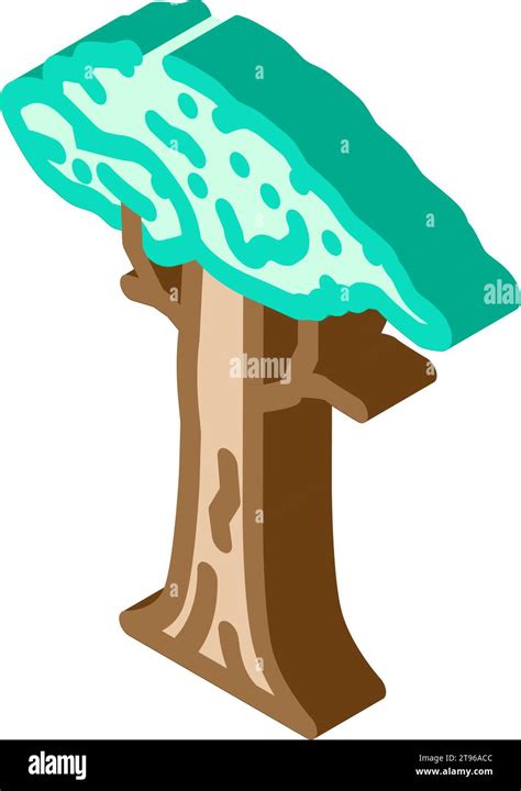 Kapok Tree Jungle Amazon Isometric Icon Vector Illustration Stock