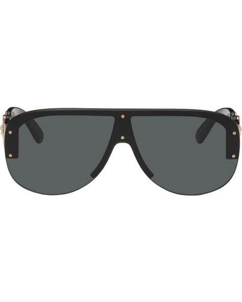 Versace Medusa Biggie Shield Sunglasses In Black For Men Lyst