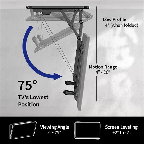 Vivo Electric Motorized Flip Down Pitched Roof Ceiling Tv Mount For 32