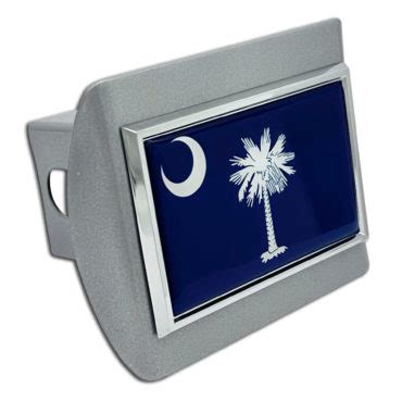 South Carolina Chrome Flag All Metal Chrome Hitch Cover Elektroplate