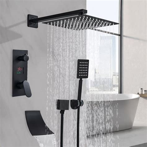 Colonne De Douche Encastr E Noir Lation Syst Me Douche Encastrable