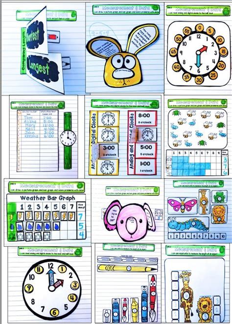 Grade 1 Math Measurement And Data Interactive Math Notebook For