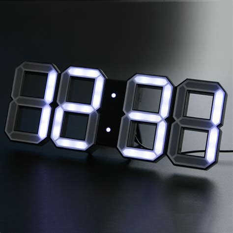 Digital LED Clock // White + White - Kibardindesign - Touch of Modern