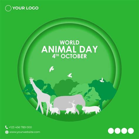 Ilustración vectorial para la pancarta del día mundial de los animales