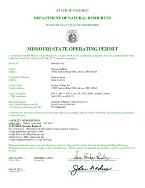 Fillable Online Dnr Mo Mo Missouri Department Of Natural