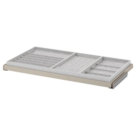 Komplement Pull Out Tray With Insert Grey Beige Light Grey 100x58 Cm 393 8x227 8 Ikea