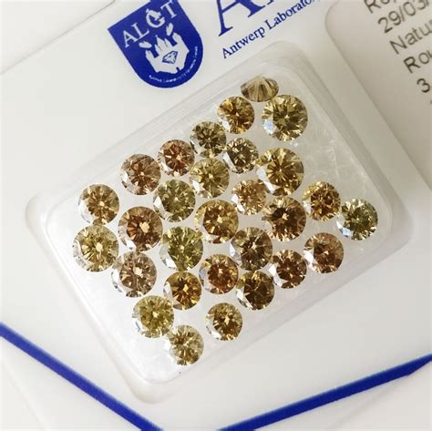 29 Pcs Diamonds 3 62 Ct Round Mixed Colors VS I1 Catawiki