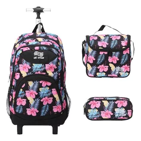 Set Mochila Escolar Carrito Con Lonchera Y Lapicera Ni A