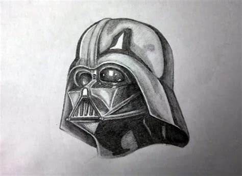 Darth Vader Helmet Drawing With Pencil R Starwarsartwork